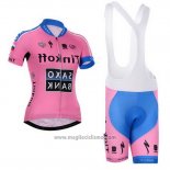 2015 Abbigliamento Ciclismo Donne Saxo Bank Fuxia Manica Corta e Salopette